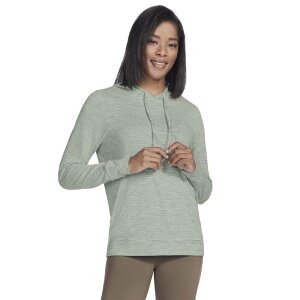 �X�P�b�`���[�Y ���f�B�[�X �g�b�v�X T�V���c �p�[�J�[ Skechers GO DRI Swift Stripe Long Sleeve Hoodie Agave �X�g���C�v