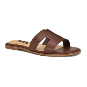 yz iCEFXg fB[X T_ V[Y Nine West Giny Women's Studded Slip-On Flat Casual Sandals Medium Brown