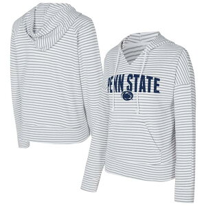 �A���u�����f�b�h ���f�B�[�X �g�b�v�X T�V���c V�l�b�N �p�C�� �p�[�J�[ Unbranded Men's Conceptsport White/Gray Penn State Nittany Lions French Terry Striped V-Neck Pullover Hoodie Pst White �z���C�g