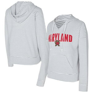 �A���u�����f�b�h ���f�B�[�X �g�b�v�X T�V���c V�l�b�N �p�C�� �p�[�J�[ Unbranded Men's Conceptsport White/Gray Maryland Terrapins French Terry Striped V-Neck Pullover Hoodie Mar White �z���C�g