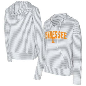 �A���u�����f�b�h ���f�B�[�X �g�b�v�X T�V���c V�l�b�N �p�C�� �p�[�J�[ Unbranded Men's Conceptsport White/Gray Tennessee Volunteers French Terry Striped V-Neck Pullover Hoodie Ten White �z���C�g
