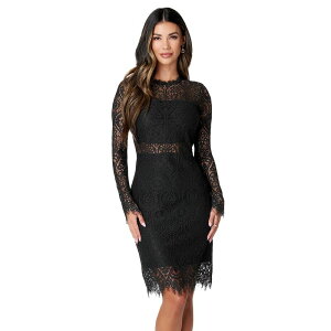 �x�x ���f�B�[�X �g�b�v�X �����s�[�X ���[�X Women's bebe Scallop Lace Bandeau Pencil Dress Black �u���b�N