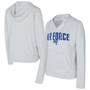 �A���u�����f�b�h ���f�B�[�X �g�b�v�X T�V���c V�l�b�N �p�C�� �p�[�J�[ Unbranded Men's Conceptsport White/Gray Air Force Falcons French Terry Striped V-Neck Pullover Hoodie Afa White �z���C�g