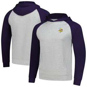 AeBOA Y gbvX TVc p[J[ Men's Antigua Heather Gray/Purple Minnesota Vikings Urgent Pullover Hoodie Mvk Grey O[
