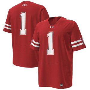 A_[A[}[ Y gbvX TVc W[W[ Men's Under Armour #1 Red Wisconsin Badgers 1980 Throwback Home Replica Game Jersey Wis Red bh