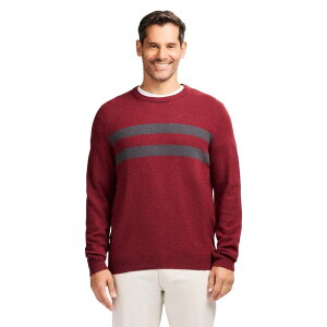 yz AC]bh Y jbgEZ[^[ AE^[ Men's IZOD Soft Yarn Crewneck Sweater Maroon Chest Stripe