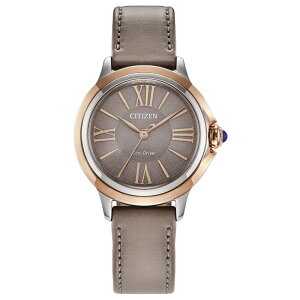 yz V`Y fB[X rv ANZT[ Citizen Women's Rosetone Stainless Leather Strap Watch Two Tone Brown