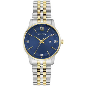 yz uo fB[X rv ANZT[ Bulova Women's Two-Tone Stainless Steel Diamond Accent Bracelet Watch Blue
