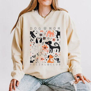 Simply Sage Market ���f�B�[�X �g�b�v�X T�V���c �X�E�F�b�g Simply Sage Market Dog Mom Social Club Lightweight Garment Dyed Sweatshirt Ivory �A�C�{���[