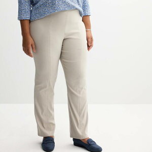 yz Ntgo[ fB[X JWApc {gX Plus Size Croft & Barrow Seamed Straight Leg Pull-On Pants - size 14W Beige Grace
