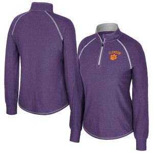 �R���V�A�� ���f�B�[�X �g�b�v�X T�V���c Women's Colosseum Purple Clemson Tigers Bikram Raglan Quarter-Zip Top Clm Purple �p�[�v��