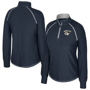 �R���V�A�� ���f�B�[�X �g�b�v�X T�V���c �W���P�b�g Women's Colosseum Navy Georgia Tech Yellow Jackets Bikram Raglan Quarter-Zip Top Nc2 Navy �l�C�r�[