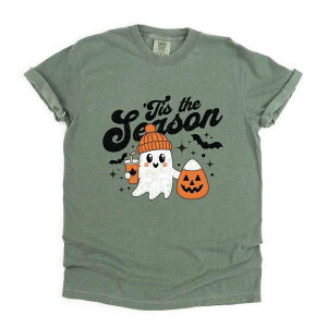 Simply Sage Market ���f�B�[�X �g�b�v�X T�V���c Simply Sage Marketis The Season Ghost Retro - Womens Garment Dyed Tee Moss