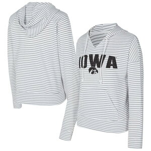 �A���u�����f�b�h ���f�B�[�X �g�b�v�X T�V���c V�l�b�N �p�C�� �p�[�J�[ Unbranded Men's Conceptsport White/Gray Iowa Hawkeyes French Terry Striped V-Neck Pullover Hoodie Iwa White �z���C�g