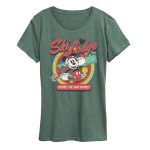 �f�B�Y�j�[ ���f�B�[�X �g�b�v�X T�V���c �O���t�B�b�N Women's Disney's Mickey Mouse Ski Lodge Graphic Tee Heather Juniper �w�U�[