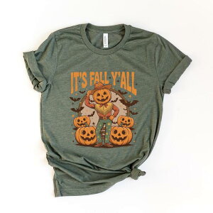 Simply Sage Market ���f�B�[�X �g�b�v�X T�V���c Simply Sage Market It's Fall Y'all Pumpkin Cowboy - Short Sleeve Tee Army Green �O���[��