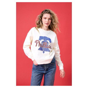 eY fB[X gbvX TVc XEFbg S Women's Terez Cream Philadelphia Phillies Oversized Gemstone Logo Sweatshirt Phl Beige x[W