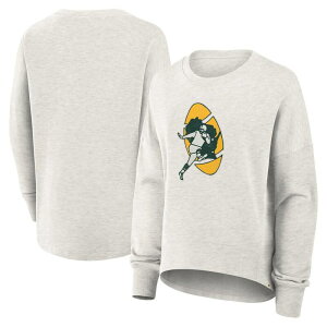 �t�@�i�e�B�N�X ���f�B�[�X �g�b�v�X T�V���c �X�E�F�b�g Women's Fanatics Heather Gray Green Bay Packers Oversized Hometown Pullover Sweatshirt Pkr Grey �O���[
