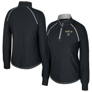 �R���V�A�� ���f�B�[�X �g�b�v�X T�V���c Women's Colosseum Black UCF Knights Bikram Raglan Quarter-Zip Top Ucf Black �u���b�N