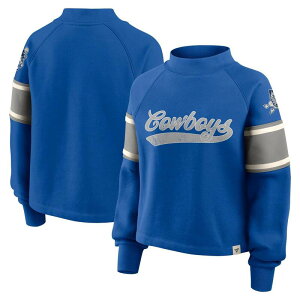 �t�@�i�e�B�N�X ���f�B�[�X �g�b�v�X T�V���c ���b�N�l�b�N Women's Fanatics Royal Dallas Cowboys Oversized Hometown Tossweep Mock Neck Pullover Cow Blue �u���[