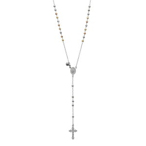 yz Aufbh fB[X lbNXE`[J[Ey_ggbv ANZT[ Tri Tone Sterling Silver Rosary Necklace Tri Tone