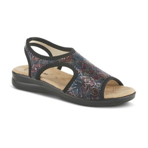 yz tNTX fB[X T_ V[Y Flexus by Spring Step Nyaman Women's Slingback Sandals Black Multi