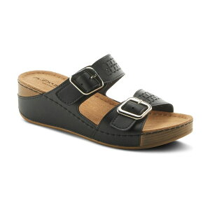 yz tNTX fB[X T_ V[Y Flexus by Spring Step Thrume Women's Wedge Sandals Black