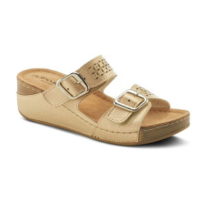 yz tNTX fB[X T_ V[Y Flexus by Spring Step Thrume Women's Wedge Sandals Soft Gold