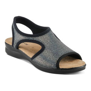 yz tNTX fB[X T_ V[Y Flexus by Spring Step Nyaman Pindott Women's Slip-On Sandals Black