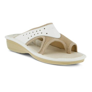 yz tNTX fB[X T_ V[Y Flexus by Spring Step Pascalle Women's Slide Sandals White