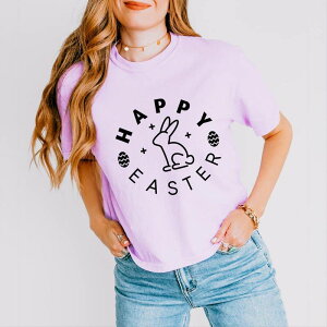 Simply Sage Market ���f�B�[�X �g�b�v�X T�V���c Simply Sage Market Happy Easter Eggs Boxy Crop Top Orchid �Z�[�W