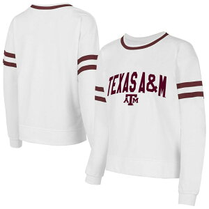 �A���u�����f�b�h ���f�B�[�X �g�b�v�X T�V���c �p�C�� Unbranded Women's Conceptsport Whitexas A&M Aggies Borough French Terry Arch Over Long Sleeve Top Tam White �z���C�g