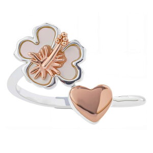 fBYj[ fB[X ANZT[ O Disney's Lilo & Stitch 14k Rose Gold & Fine Silver Over Brass Mother-of-Pearl Flower & Heart Adjustable Ring Two Tone p[