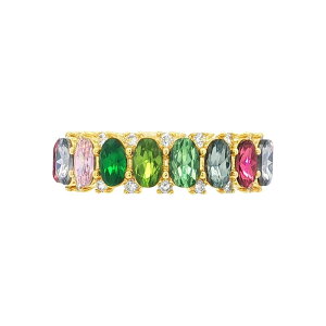 �v�������[�Y ���f�B�[�X �A�N�Z�T���[ �����O PRIMROSE 14k Gold-Plated Gemstone Oval Crystal Stoneternity Ringold Tone �S�[���h