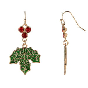 Aufbh fB[X ANZT[ sAXECO Unbranded Gold Tone Holly Simulated Stone Accent Drop Earrings Green O[