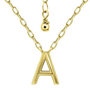 Aleure Precioso ���f�B�[�X �A�N�Z�T���[ �l�b�N���X�E�`���[�J�[�E�y���_���g�g�b�v �L���b�v ���[�X Aleure Precioso Polished Capitaletter Pendant Necklace on Small Paperclip Chain Gold Tone A �S�[���h