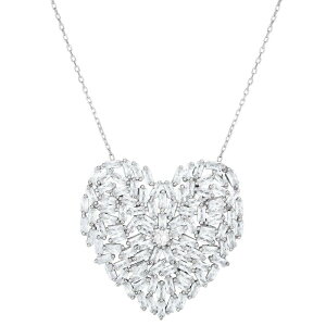 Sunkissed Sterling fB[X ANZT[ lbNXE`[J[Ey_ggbv [X Sunkissed Sterling Silver Cubic Zirconia Heart Statement Necklace Silver Tone Vo[
