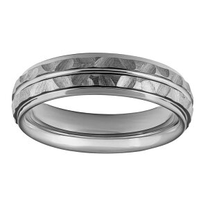 �A���u�����f�b�h �����Y �A�N�Z�T���[ �����O Unbranded Men's Gray Tungsten 6mm Hammered Comfort Fit Band Tungsten-carbide �O���[