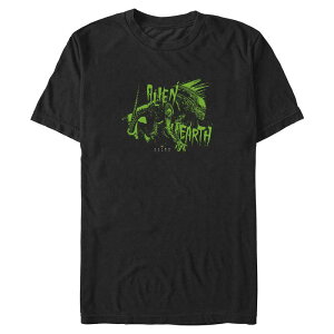 �A�j���L�����N�^�[ �����Y �g�b�v�X T�V���c �g�[�� �O���t�B�b�N Licensed Character Big & Tall Alien Earth Xenomorph Green Poster Graphic Tee Black �u���b�N