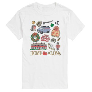 �A�j���L�����N�^�[ �����Y �g�b�v�X T�V���c �g�[�� �O���t�B�b�N Licensed Character Big & Tall Home Alone Icon Collage Graphic Tee White �z���C�g
