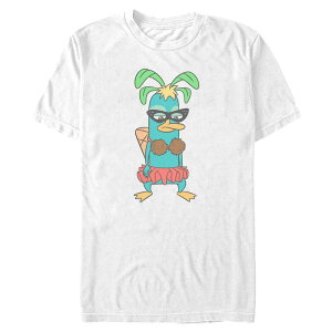�A�j���L�����N�^�[ �����Y �g�b�v�X T�V���c �O���t�B�b�N Licensed Character Men's Perry The Platypus Crazy Style Graphic Tee White �z���C�g