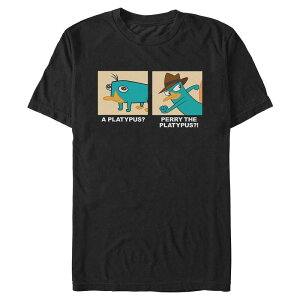 �A�j���L�����N�^�[ �����Y �g�b�v�X T�V���c �O���t�B�b�N Licensed Character Men's Perry The Platypusecret Identity Graphic Tee Black �u���b�N