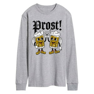 �A�j���L�����N�^�[ �����Y �g�b�v�X T�V���c �O���t�B�b�N Licensed Character Men's Prost! Beer Oktoberfest Long Sleeve Graphic Tee Athletic Heather �w�U�[