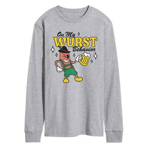 AjLN^[ Y gbvX TVc OtBbN Licensed Character Men's On My Wurst Behavior Oktoberfest Long Sleeve Graphic Tee Athletic Heather wU[