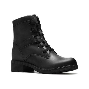 N[NX fB[X V[Y u[cECu[c [X U[ Clarks Hearth Parker Women's Leather Lace-Up Boots Black Leather ubN