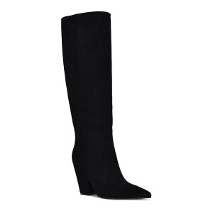 yz iCEFXg fB[X u[cECu[c V[Y Nine West Adera Women's Wide Calf Pointed Toe Knee-High Dress Boots Black Suede