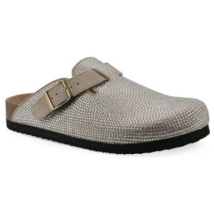 yz zCg}Ee fB[X T_ V[Y White Mountain Bellamy Women's Suede Stoned Slip-On Clogs Sandal Wood Suede