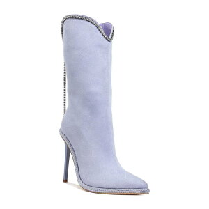 �����h�����O ���f�B�[�X �V���[�Y �u�[�c�E���C���u�[�c London Rag Ashipa Women's Diamante Chain Detail Calf Boots Lilac ���C���b�N