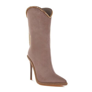 �����h�����O ���f�B�[�X �V���[�Y �u�[�c�E���C���u�[�c London Rag Ashipa Women's Diamante Chain Detail Calf Boots Taupe �g�[�v