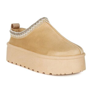 【送料無料】 ロンドンラグ レディース サンダル シューズ London Rag Jesters Women's Embroidered Slip-On Platform Shoes Beige